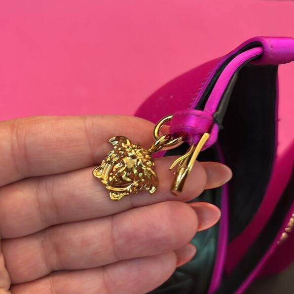 Versace Women's Pink satin Platform Heels, US8 - Picture 3 of 12